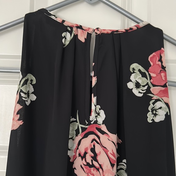 Black Maxi Formal Dress with Rose Pattern - Picture 6 of 6